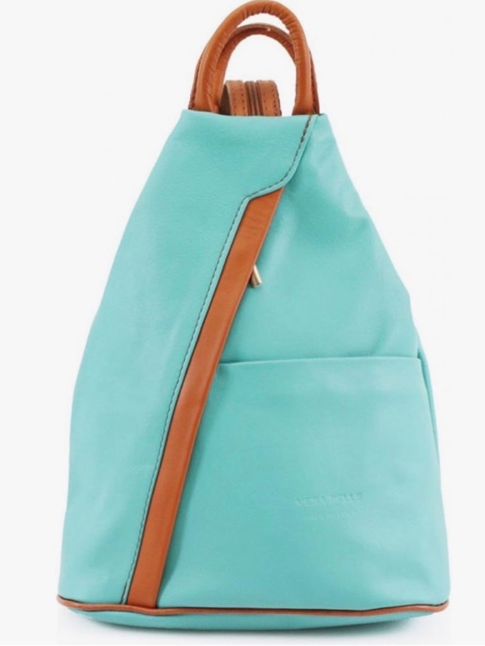 Vera Pelle Italian Leather Convertible Sling Bag/Backpack